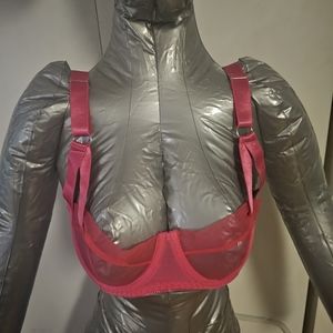 Medium pink mesh sheer bra new
